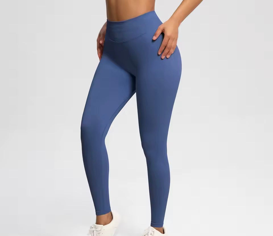 Solide Sport-Leggings für Damen mit hoher Taille, nahtlose HighStretch-Yoga-Leggings, Damen-Sportbekleidung für drinnen und draußen