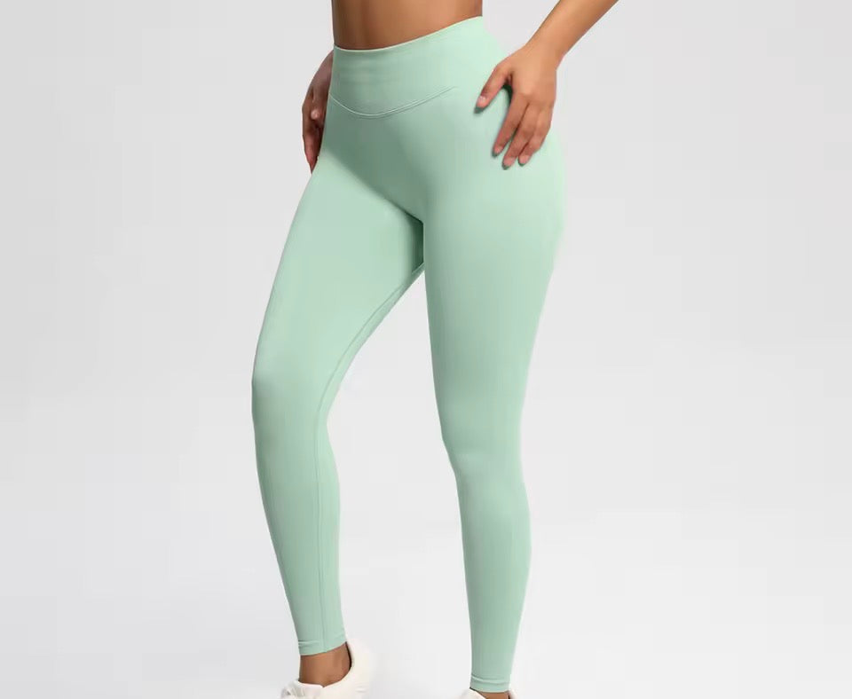 Solide Sport-Leggings für Damen mit hoher Taille, nahtlose HighStretch-Yoga-Leggings, Damen-Sportbekleidung für drinnen und draußen