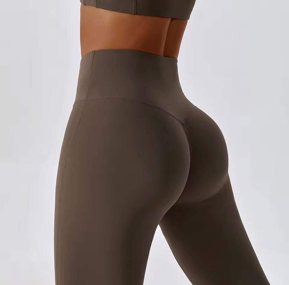 Damen-Fitness-Leggings mit hoher Taille, Hüftheben, Yoga, Sporthose, Laufen, Fitnessstudio, Trainingshose