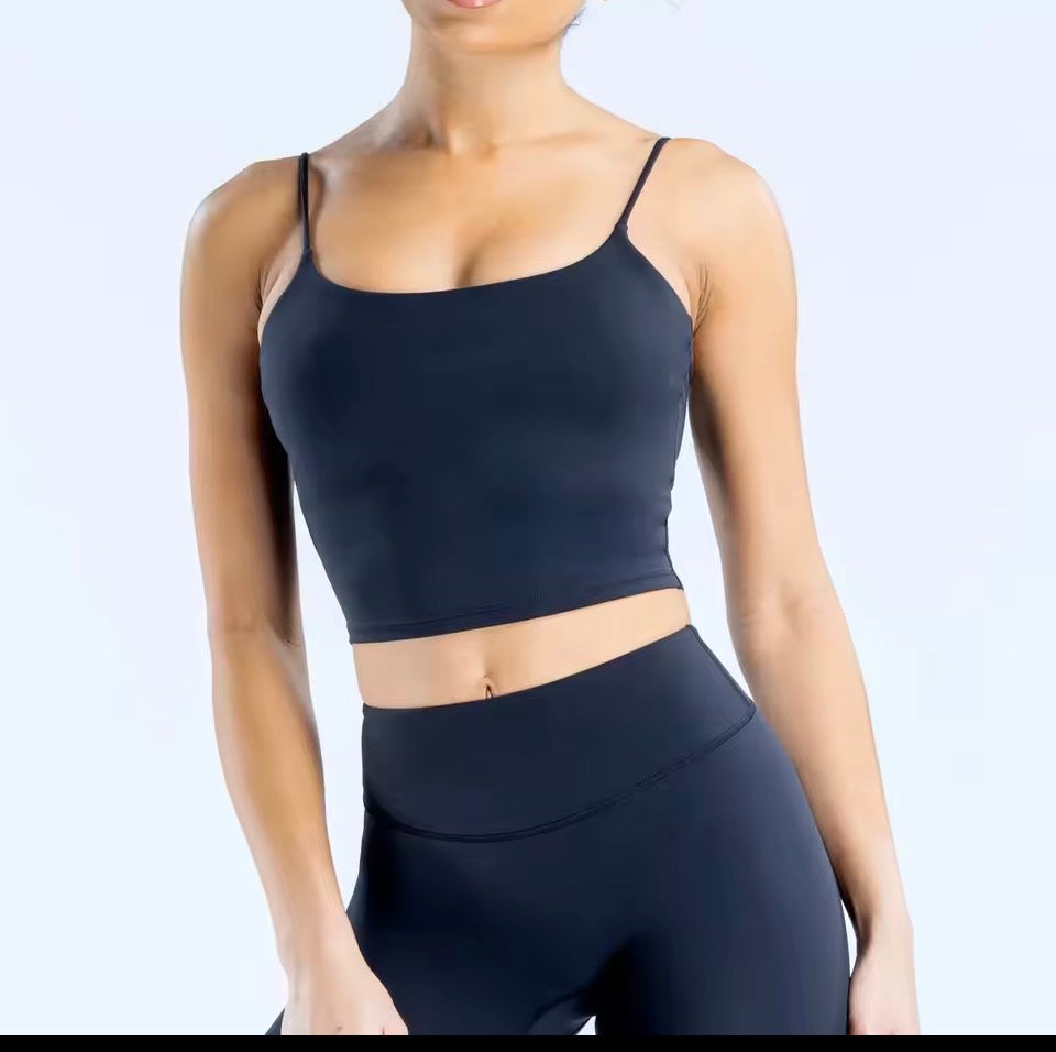 Atmungsaktives Yoga-Wickel-Brust-Damen-Tanktop mit elastischem Träger und gekreuzten Nähten von Dyfne Origin für Damen