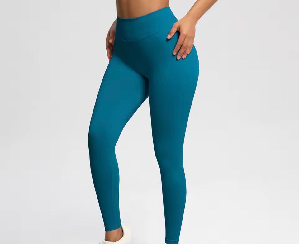 Solide Sport-Leggings für Damen mit hoher Taille, nahtlose HighStretch-Yoga-Leggings, Damen-Sportbekleidung für drinnen und draußen