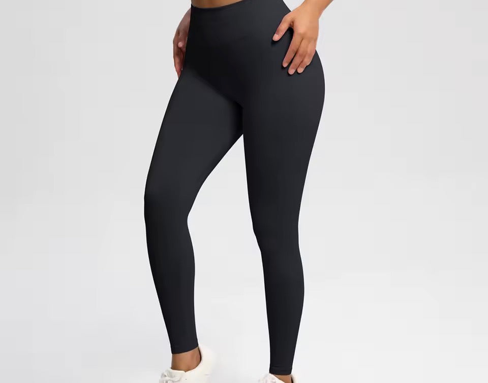 Solide Sport-Leggings für Damen mit hoher Taille, nahtlose HighStretch-Yoga-Leggings, Damen-Sportbekleidung für drinnen und draußen