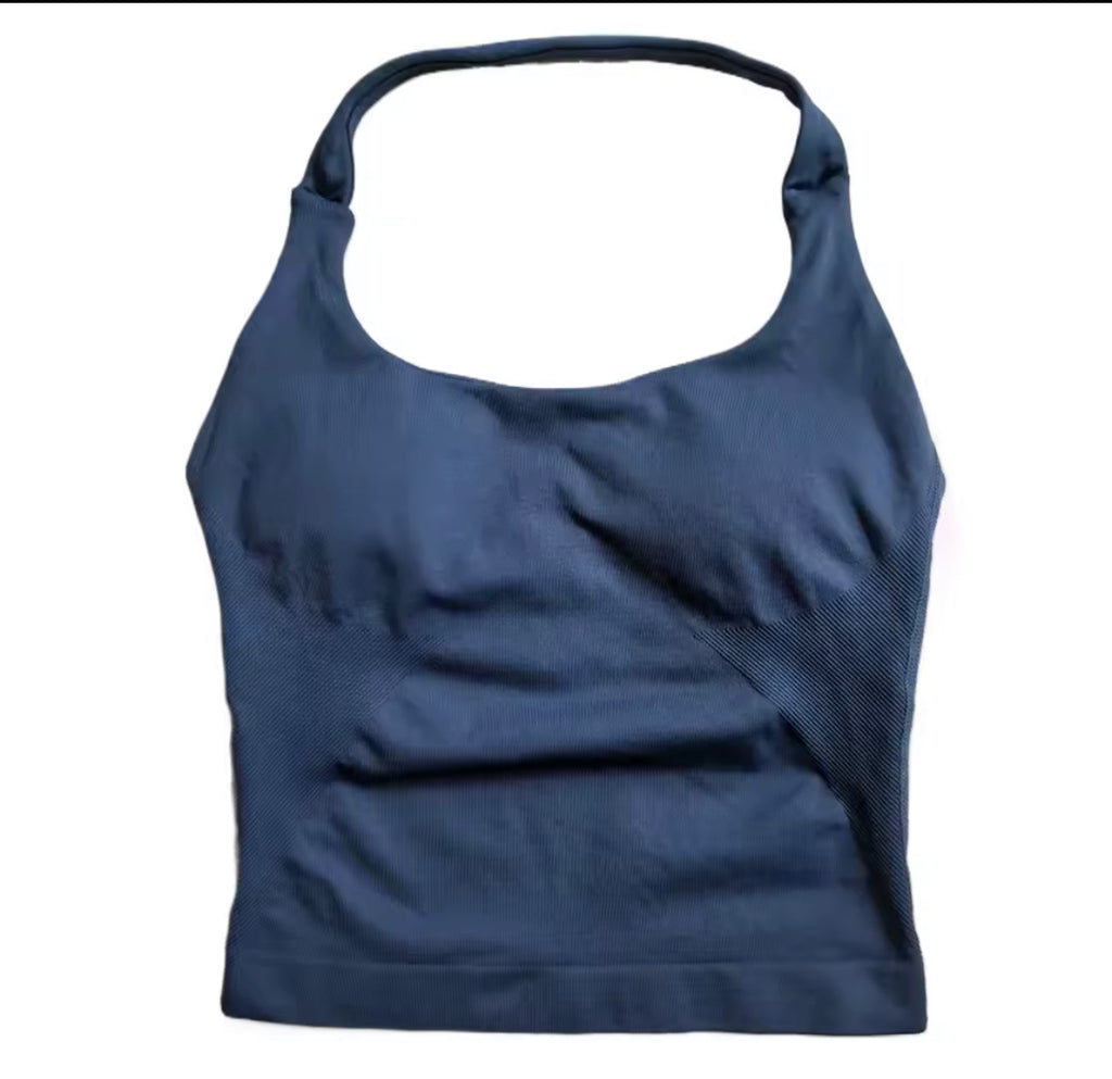 Gym Top Frauen Kleidung Strappy Workout Tank Top Gepolsterte Sport-Bh Backless  Shirts Nahtlose Gym Crop Top