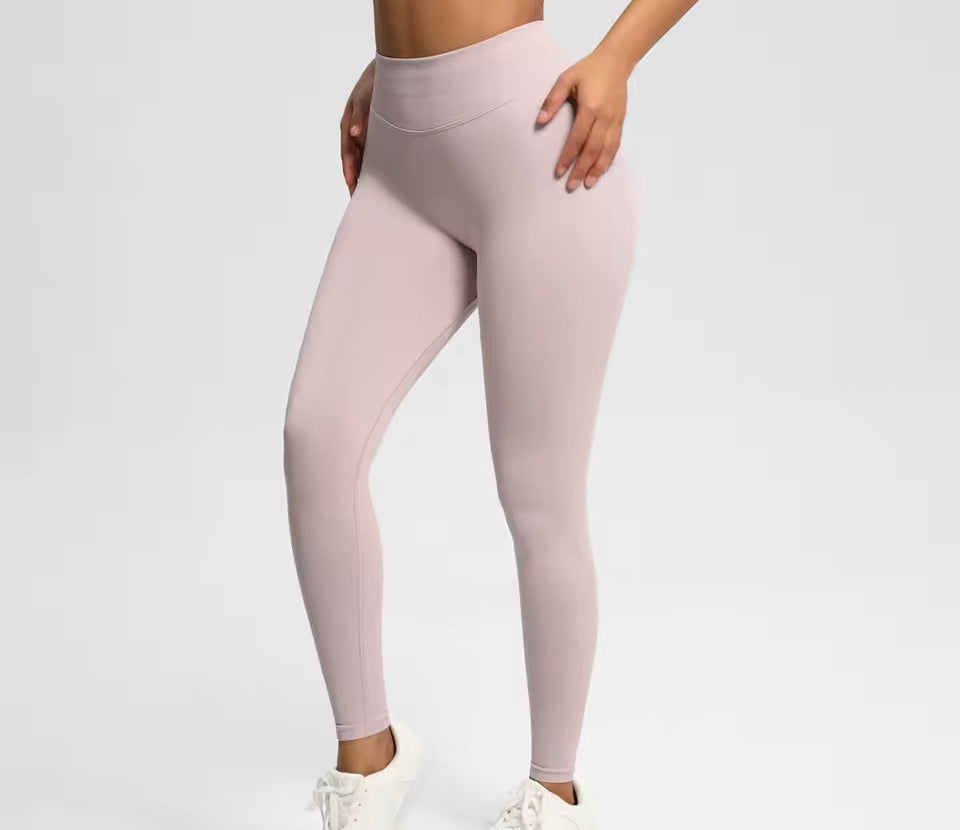 Solide Sport-Leggings für Damen mit hoher Taille, nahtlose HighStretch-Yoga-Leggings, Damen-Sportbekleidung für drinnen und draußen