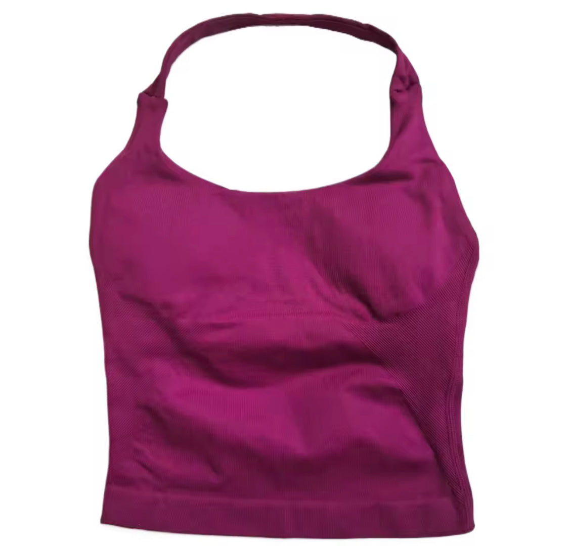 Gym Top Frauen Kleidung Strappy Workout Tank Top Gepolsterte Sport-Bh Backless  Shirts Nahtlose Gym Crop Top