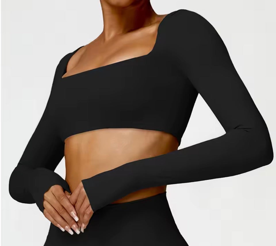 Frauen Sporttop langärmlich Bauchfrei